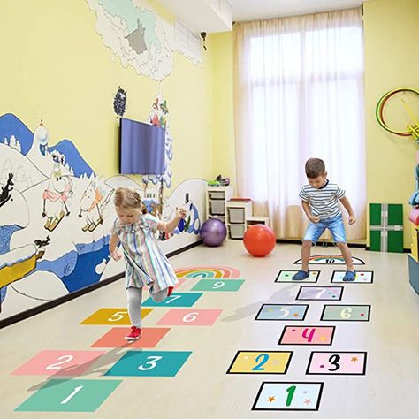 Hopscotch Game, Kids Learning Numbers, Grid Game, Funny Numbers, Preschool Decor, Floor Decals, Kids Playroom Decor, Church Nursery, Wall Decals For Bedroom