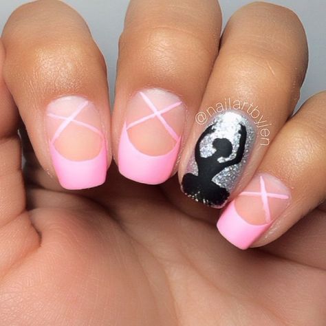 nailartbyjen BALLERINA #nail #nails #nailart Nail Art Rosa, Dance Nails, Ballet Nails, Unghie Nail Art, French Manicure Nails, Shoe Nails, French Nail Art, Her Nails, Ballerina Nails