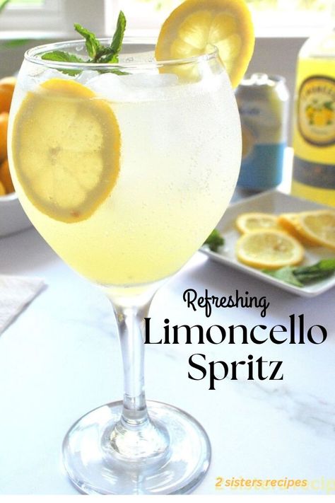 Our Limoncello Spritz is a refreshing cocktail to serve all spring and summer. This simple limoncello spritz is an aperitif or a spritzer that's festive, easy to whip up, and will be the hit at your next gathering! Summer Spritzer Cocktails, Spritzer Drink, Limoncello Drinks, Aperitif Drinks, Fun Beverages, Spritz Drink, Limoncello Spritz, Aperol Spritz Recipe, Limoncello Recipe