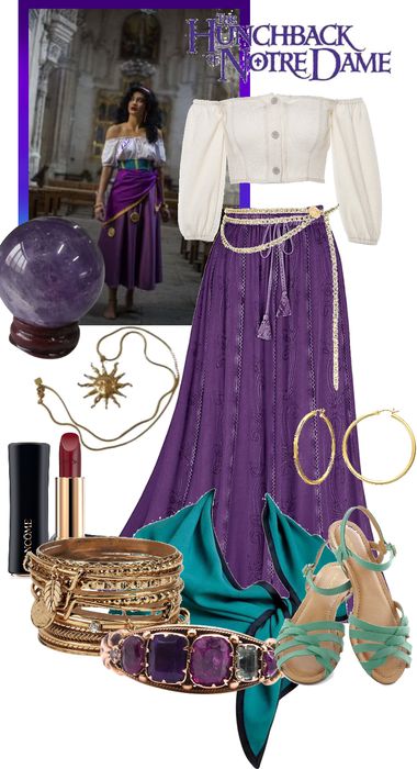 esmeralda Outfit | ShopLook Esmeralda Disney Outfit Ideas, Esmerelda Costume Diy, Esmeralda Inspired Outfit, Esmeralda Disney Costume, Esmeralda Disneybound, Esmeralda Outfit, Esmeralda Halloween, Descendants Auradon, Esmeralda Costume