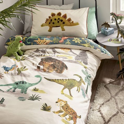 Don't miss the Next dinosaur bedding causing dinosaur fans to roar with delight Dinosaur Toddler Room, Boys Dinosaur Bedroom, Dinosaur Kids Room, Childrens Bedding Sets, Dinosaur Bedding, Dinosaur Room Decor, Dinosaur Bedroom, Dinosaur Room, Big Boy Bedrooms