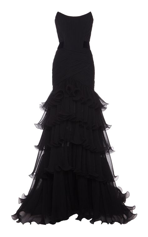 Tiered Strapless Ruffle Silk Gown by ALBERTA FERRETTI for Preorder on Moda Operandi Looks Party, Pretty Dress, Glam Dresses, Alberta Ferretti, Women's Handbags, Mode Vintage, Luxury Vintage, Event Dresses, Classy Dress