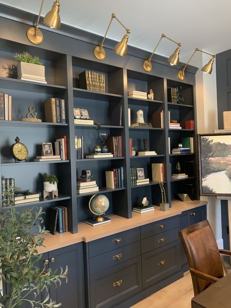 Collector Room, Pub Bathroom, Library Vibes, Farm Office, Office Built Ins, Built In Shelves Living Room, Home Office Library, Mini Library, Dream Library