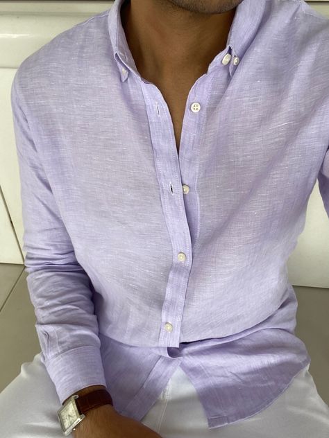 Purple lavender Zara linen shirt men Old Money Men Old Money Outfits Men Summer, Summer Linen Shirt Men, Purple Linen Shirt, Linen Outfit Men, Zara Linen Shirt, Shirt Old Money, Ralph Lauren Men Outfits, Old Money Outfits Men, Linen Shirt Outfit