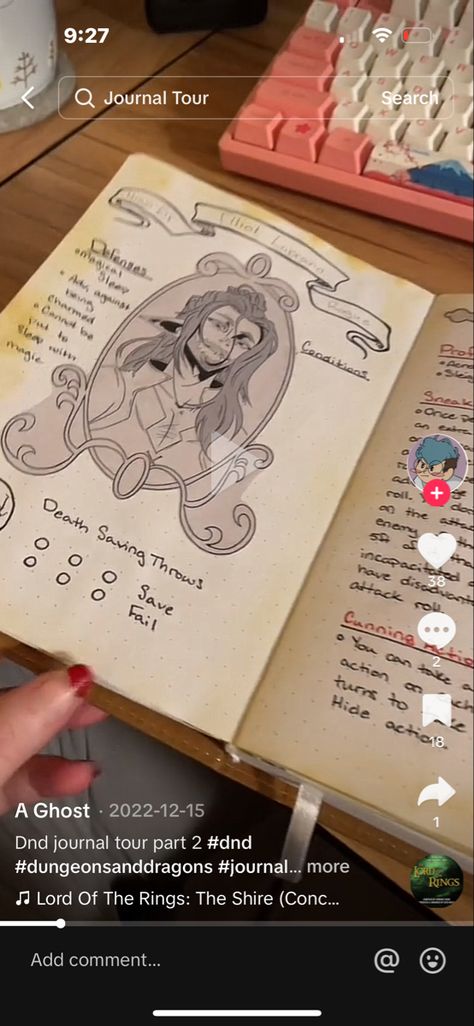 Dnd Journal Aesthetic, Dnd Character Journal Pages, Dnd Journal Cover, Dnd Character Journal Ideas, Dnd Journal Pages, D&d Journal, Dnd Journal Ideas, Character Journaling, Christmas Dnd