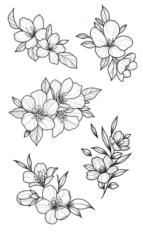 Floral Tattoo Filler, Tattoo Flash Feminina, Floral Flash Tattoo, Flower Outline Tattoo, Flower Tattoo Stencil, Flower Tattoo Stencils, Simple Flower Tattoo, Flores Tattoo, Rose Drawing Tattoo