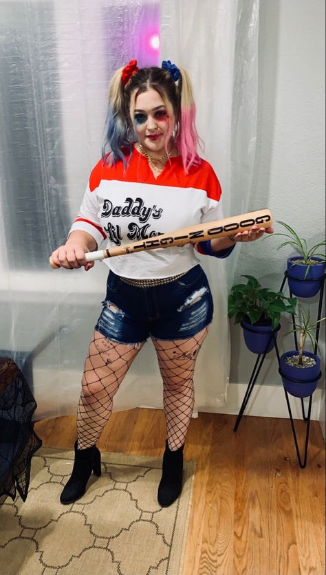 Harley Quinn Plus Size Costume, Plus Size Harley Quinn Costume, Harely Quinn Costume Halloween, Easy Harley Quinn Costume, Harley Quinn Costume Plus Size, Plus Size Harley Quinn, Harley Quinn Diy, Harley Quinn Costume Diy, Harley Quinn Halloween Costume