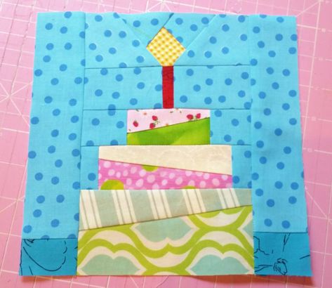 Birthday Cake quilt block pattern PDF instant download modern | Etsy Quilted Cake, Mini Patchwork, Nautical Quilt, Cake Quilt, Mini Quilt Patterns, Butterfly Quilt, Fabric Postcards, Paper Pieced Quilt, Quilt Block Pattern