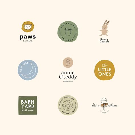 Premium Vector | Vector cute line art hand drawn logos for baby and newborn brands Baby Branding Packaging, Baby Brand Identity, Baby Shop Logo, Baby Logo Branding, Cute Line Art, Jewelry Brand Logo, Baby Branding, Coffee Shop Logo Design, Baby Logo Design