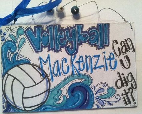 Volleyball Banners, Volleyball Locker Decorations, Volleyball Signs, Night Volleyball, Volleyball Crafts, Volleyball Locker, Volleyball Drawing, School Spirit Posters, Volleyball Senior Night