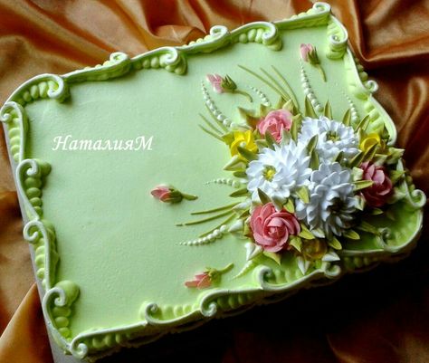 Pastel Rectangular, Sheet Cake Designs, Rectangle Cake, Cake With Flowers, Decoration Patisserie, Birthday Sheet Cakes, Buttercream Flower Cake, Spring Cake, Buttercream Flowers