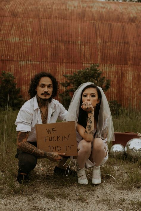 Eloping Ideas, Grunge Wedding, Elopement Pictures, We Eloped, Elopement Shoot, Edgy Wedding, New Hampshire Wedding, Elopement Announcement, Alternative Grunge