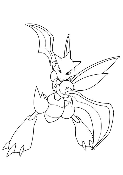 Dibujo para colorear de Scyther de Pokémon. Scyther from Pokémon coloring page. Pokemon Scyther, Scyther Pokemon, January Colors, Pokemon Poster, Pokemon Tattoo, Baby Learning Activities, Pokemon Coloring Pages, Pokemon Coloring, Graffiti Designs