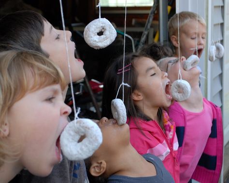 Happy Donut Day! Tie powdered donuts on a string in your garage or front porch or clothes lines for a fun game. If you can't find powdered donuts, or just want to have way more fun, add extra powdered sugar to the donuts before you hang them. Oh and you can't use your hands to eat them! Donut Games, Field Day Activities, Field Day Games, Clothes Lines, Festival Games, Powdered Donuts, Summer Bash, Fun Outdoor Games, Harvest Party