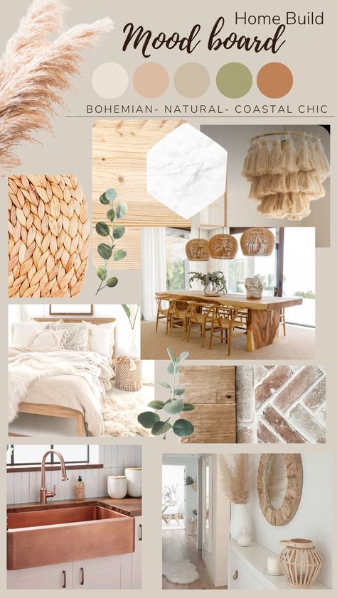 Home build mood board Apartemen Studio, Mood Board Interior, Design Mood Board, Interior Design Per La Casa, Interior House Colors, Interior Design Boards, House Color Schemes, Interior Design Mood Board, Boho Bedroom Decor