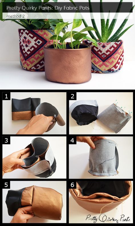 Fabric Plant Pot Holder, Plant Pot Covers Diy Paper, Pants Diy, Fabric Pots, Diy Projects For Men, Plant Pot Diy, Plant Pot Covers, Fabric Flower Brooch, Hanging Flower Pots