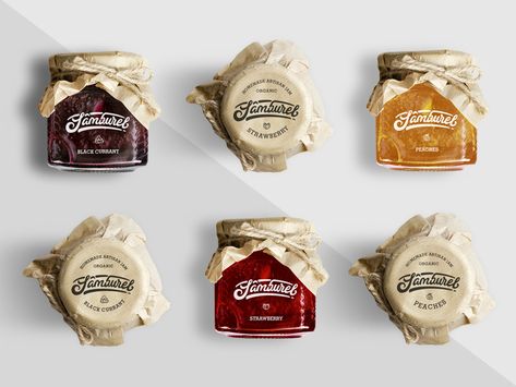 Organic Jam Packaging by Alexandra Necula | Dribbble | Dribbble Jam Packaging Design, Jam Design, Jam Packaging, Jam Label, Product Packaging Design, Honey Packaging, Jar Packaging, Homemade Jam, Food Packaging Design