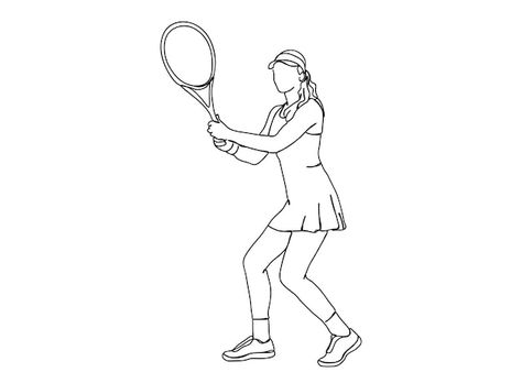 Tennis player single-line art drawing co... | Premium Vector #Freepik #vector #tennis #tennis-player #tennis-court #tennis-racket Tennis Drawing, Paris Drawing, Olympics 2024, Line Vector, Paris Olympics, Play Tennis, Tennis Player, Black And White Pictures, Line Art Drawings