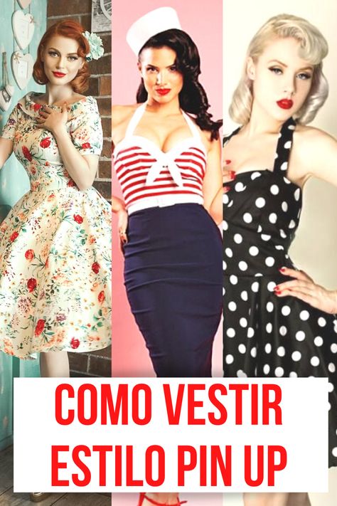 lucir como una PIN UP 🔥 En mi web te explico todas las claves para vestirse como una autentica chica Pin Up Girl! Mi insta es @ andreampds Pin Up Outfits Vintage, Pin Up Outfits Rockabilly, Pinup Halloween, Moda Pin Up, Stile Pin Up, Cabelo Pin Up, Pin Up Party, Vestidos Pin Up, Moda Pinup