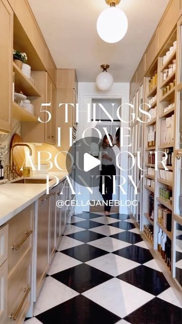 Becky Hillyard // Cella Jane on Instagram: "5 Things I Love about my pantry. 🖤 resharing for the new year! 
#kitchendesign #pantrydesign #pantryorganization #pantry" Entryway And Kitchen Combo, Pantry Butler Pantry, Dishwasher In Pantry, Cella Jane Pantry, Butlers Pantry With Oven, Skullery Kitchen Pantries, Modern Scullery Ideas, Moody Pantry Ideas, Butlers Kitchen Ideas