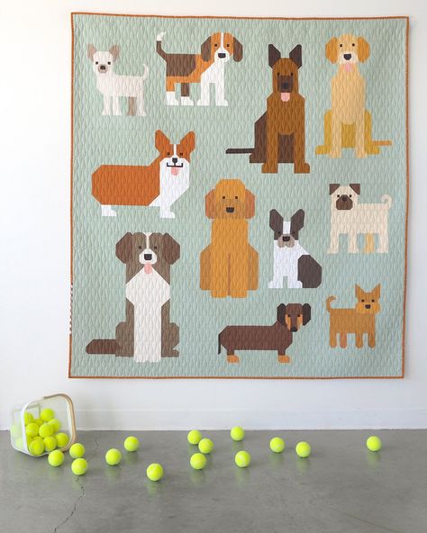 Elizabeth Hartman Quilt Patterns, Elizabeth Hartman Patterns, Dog Quilt Patterns Free, Dog Quilt Patterns, Duck Quilt, Elizabeth Hartman Quilts, Pig Quilt, Fox Quilt, Craft Hobbies