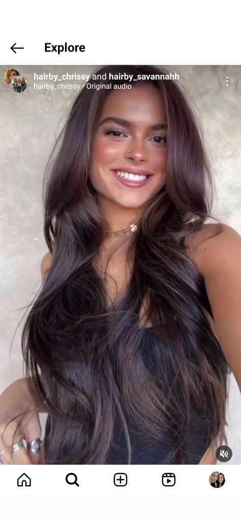 Brunette Olive Skin Hair, Brunette With Olive Skin, Violet Undertones Hair Dark Brown, Hair Color Ideas For Pale Skin Brown Eyes, Brunette Hair For Olive Skin, Deep Rich Brown Hair Color, Best Hair For Blue Eyes, Dark Brown Hair With Blue Eyes, Hair Ideas Black Hair