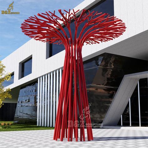 tree sculpture ideas Steel Tree Sculpture, Tree Sculpture Outdoor, Tree Sculpture Art, Garden Art Sculptures Statues, Metal Trees, Tree Installation, Indoor Canopy, Deer Sculpture, Balloon Dog Sculpture