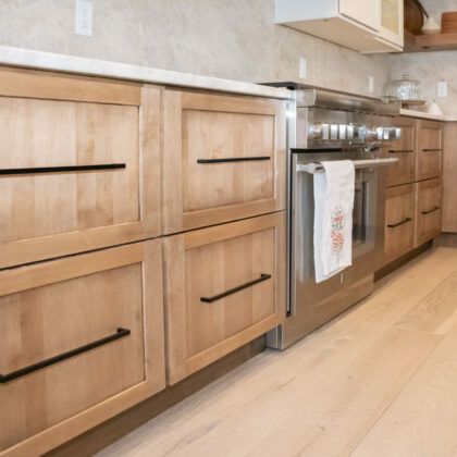 Weathered Oak Stain On Knotty Alder, Light Stained Cabinets, Natural Alder Cabinets, Stained Alder Cabinets, Natural Maple Kitchen Cabinets, Alder Wood Kitchen Cabinets, Alder Wood Cabinets, Stain Cabinets, Alder Kitchen Cabinets