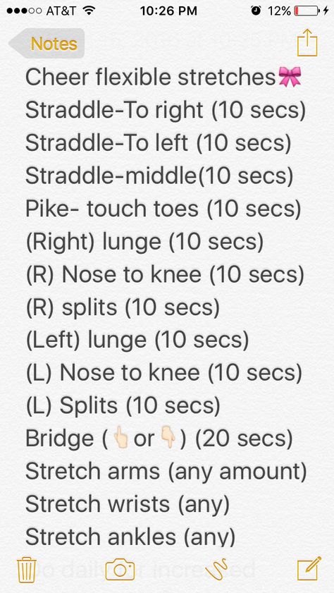 Things Cheerleaders Need, Back Flexibility Stretches Cheerleading, Level One Cheer Skills, Workouts For Cheerleaders Flexibility, Stretch Routine For Flexibility Cheer, Cheerleader Workouts Flexibility, Stretches To Get Your Cheer Jumps Higher, Cheer Stretching Routine, First Cheer Practice Ideas