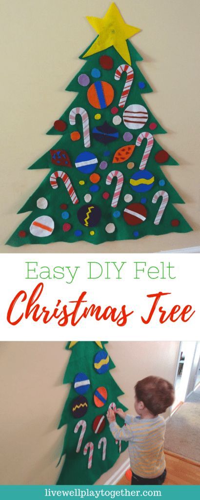 Diy Felt Christmas, Toddler Christmas Tree, Diy Felt Christmas Tree, Felt Boards, Live Christmas Trees, Christmas Easy, Wall Christmas Tree, Christmas Trees For Kids, Christmas Crafts For Toddlers