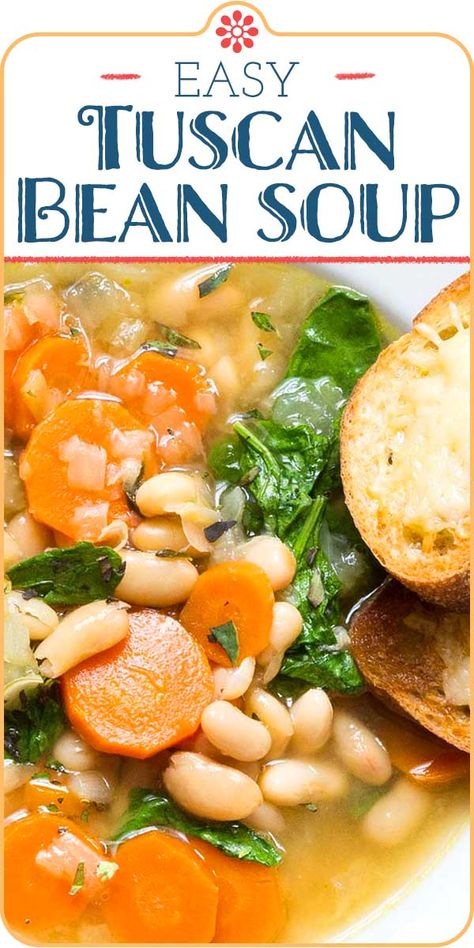 Tucson Bean Soup, Tucson Soup, Meatless Protein, Tuscan Bean Soup, Soup Beans, Calorie Meals, Bean Soup Recipes, Spinach Soup, Crockpot Cooking