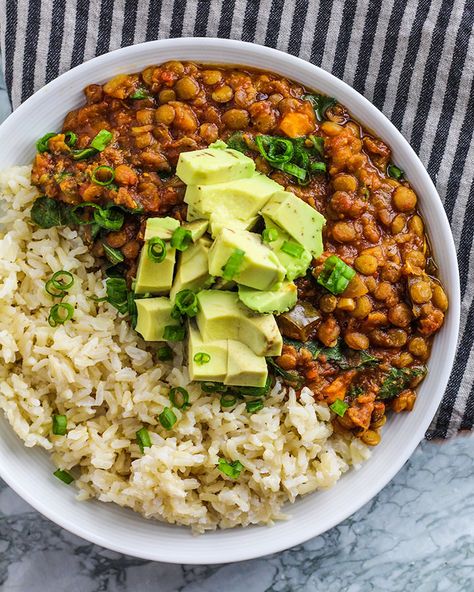 Lentil Recipes Easy, Lentil Recipe, Spiced Lentils, Gluten Free Plant Based, French Lentils, Lentil Stew, Lentil Recipes, Dinner Inspiration, Vegan Dinners