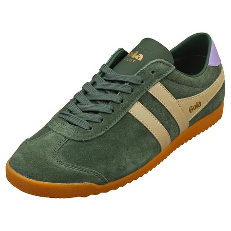 PRICES MAY VARY. Upper material: Suede Lining: Textile & Synthetic Insole material: Textile Sole material: Rubber Closure: Lace-Up Step up your style game with these Gola Bullet Gla trainers in a striking Green Bone colourway. Crafted with premium suede and textile linings for ultimate comfort, these fashion sneakers boast a lace-up fastening for a secure fit. The combination of rubber soles and textile insoles provides both durability and cushioning for all-day wear. Whether you're hitting the Gola Shoes, Fashion Trainers, Green Trainers, Cool Sneakers, Suede Trainers, Trainers Fashion, Sneakers Mode, Athletic Fashion, Fashion Sneakers