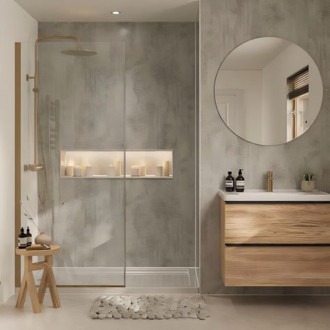 #vintage #homestyle #diy #decor #homedecor #walldecor Stone Bathroom Wall, Bathroom Paneling, Small Bathroom Interior, Decoration Evenementielle, Bathroom Wall Panels, Shower Wall Panels, Stone Bathroom, Classic Bathroom, Bathroom Inspiration Decor