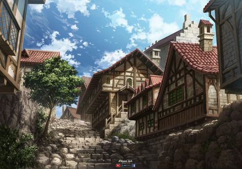 Zoom Wallpaper, Brush Photoshop, Background Anime, Village Map, Art Final, Attack On Titan Aesthetic, Fotografi Kota, Book Background, Photoshop Painting