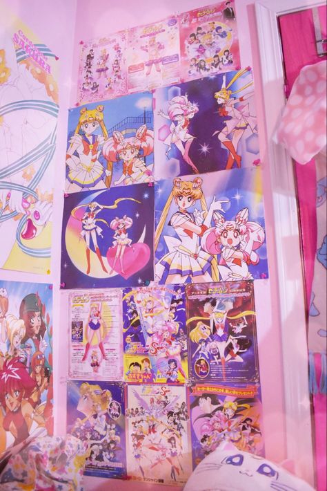 Sailor Moon Room, Moon Room, Kawaii Bedroom, Otaku Room, Anime Decor, Anime Room, Indie Room, Cute Room Ideas, Gamer Room