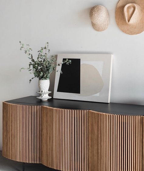 45 Likes, 1 Comments - Croft House (@crofthousela) on Instagram: “Croft House Brooks Credenza 〰 Featuring artwork by @ethancaflisch via @tappancollective //…” Croft House, Decor Ikea, Diy Ikea Hacks, Diy Ikea, Sideboard Designs, Plywood Furniture, Makeup Room, Design Living Room, A Living Room