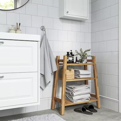 Bathroom Shelves & Shelf Units - IKEA Bathroom Corner Storage, Solo Apartment, Kids Bathrooms, Over The Toilet Storage, Ikea Inspiration, Home Decor Objects, Over The Toilet, Laundry Room Renovation, Bathroom Goals