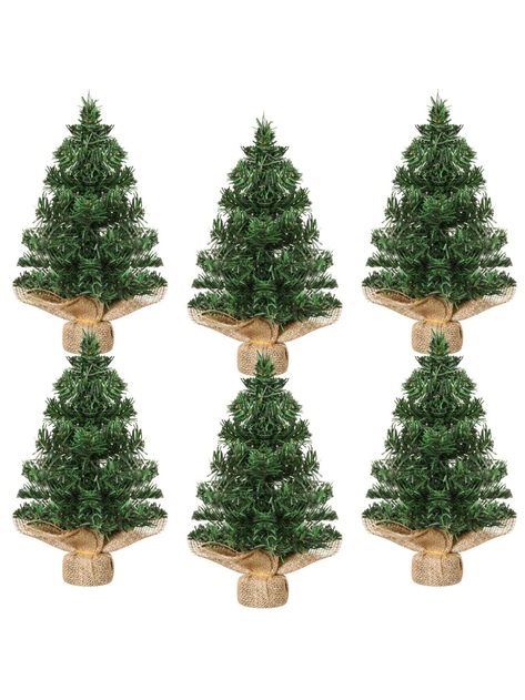 Sufficient Quantity : our table top Christmas tree package comes in a pack of 12; This bundle offers sufficient quantity for you; These trees can be applied simultaneously in various areas of your home to enhance the Christmas spirit or kept as replacement for years to come

Quality Material Selection : mainly made of PVC material, our little pine trees for decoration are sturdy and reliable, long lasting and easy to maintain, not withering and fraying, strong enough against breakage and fading, serving you for a long time

Stable Tree Base : the base of the mini Christmas trees is wrapped in linen fabric and the base is strong to provide stable support for the Christmas tree and prevent it from breaking or leaning; This is a unique Christmas ornament or gift

Easy Installation and Mobilit Table Top Trees Christmas, Pine Tree Centerpiece, Mini Christmas Tree Table, Table Top Trees, Mini Christmas Tree Decorations, Winter Mantels, Mini Christmas Trees, Tree Inspiration, Pine Christmas Tree