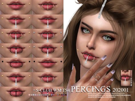 Sims 4 Cc Piercings Tongue, Sims 4 Lip Piercing, Sims 4 Cc Piercings Lip, Sims 4 Cc Lip Piercing, Mouth Piercings, Sims 4 Piercings, Sims 4 Family, Rose Clothing, Piercings For Girls