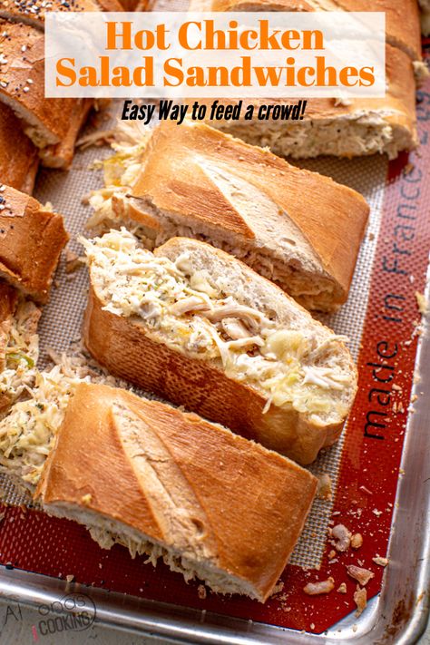 Warm Chicken Salad Sandwich, Hot Chicken Sandwiches Shredded, Sandwiches With Rotisserie Chicken, Chicken Salad Melt Sandwich, Easy Chicken Sandwich Recipes Simple, Soup Salad Sandwich Party, Hot Chicken Salad Sandwich, Chopped Chicken Sandwich, Baked Chicken Sandwich Recipes