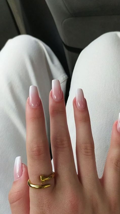 Square Blush Nails, Smooth Legs Aesthetic, Nude Nail Extensions, Ombre Nail, Smooth Legs, Beige Nails, Casual Nails, Blush Nails, Nail Extensions