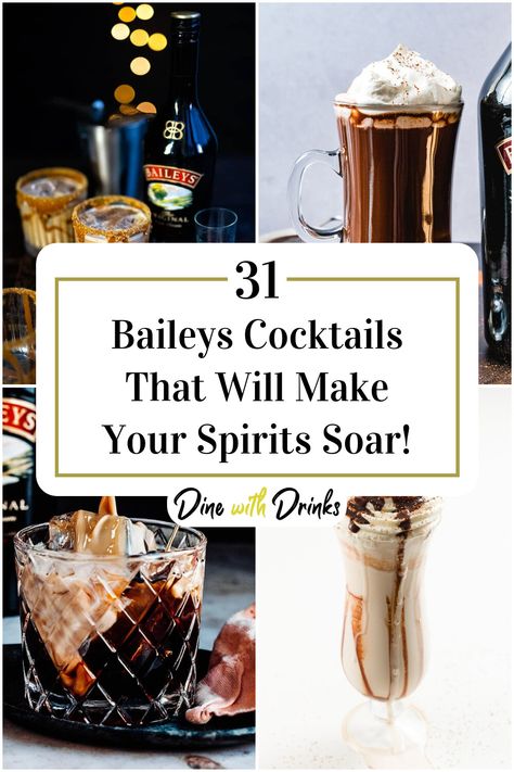 Collage of 4 baileys cocktails. Creamy Cocktail Recipes, Bailey's Cocktails, Baileys Cocktail, Baileys Recipes Drinks, Baileys Drinks, Baileys Cocktails, Baileys Coffee, Baileys Recipes, Light Drinks