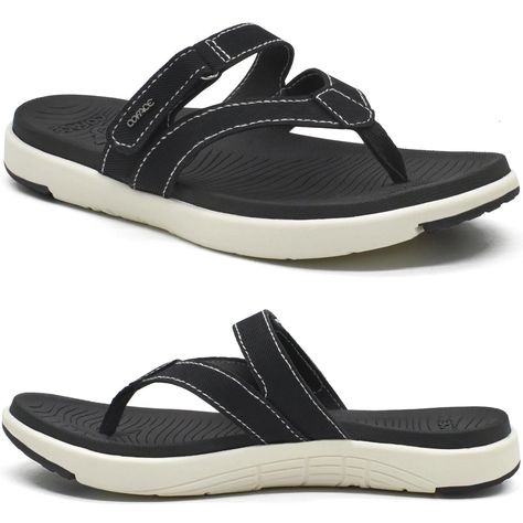 PRICES MAY VARY. FASHION WOMENS FLIP FLOPS are designed in a sports trendy style. Womens thong sandals slip on design upper is made of soft vegan leather. Premium cushion thick sole brings comfort feeling in casual. ORTHOPEDIC ARCH SUPPORT womens flip flops are must haves and relief back and foot pain. Adjustable orthotic thong sandals for womens better fit your feet, will improve your gait and lessen foot issues like Plantar Fasciitis. CUSHIONED YOGA MAT FOOTBED is made with comfortable memory Orthopedic Flip Flops, Orthotic Flip Flops, Cool Slides, Slide Flip Flops, Foot Pain, Trendy Style, Thong Sandals, Yoga Mat, Arch Support