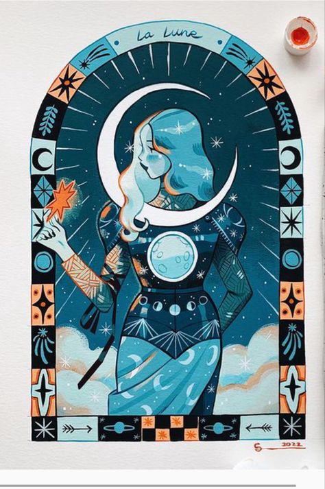 Sybilline Art, Sybilline Meynet, Sibylline Art, Moon Character Design, Sibylline Meynet, Gouache Illustrations, Gothic Fantasy Art, Gouache Art, Knight Art