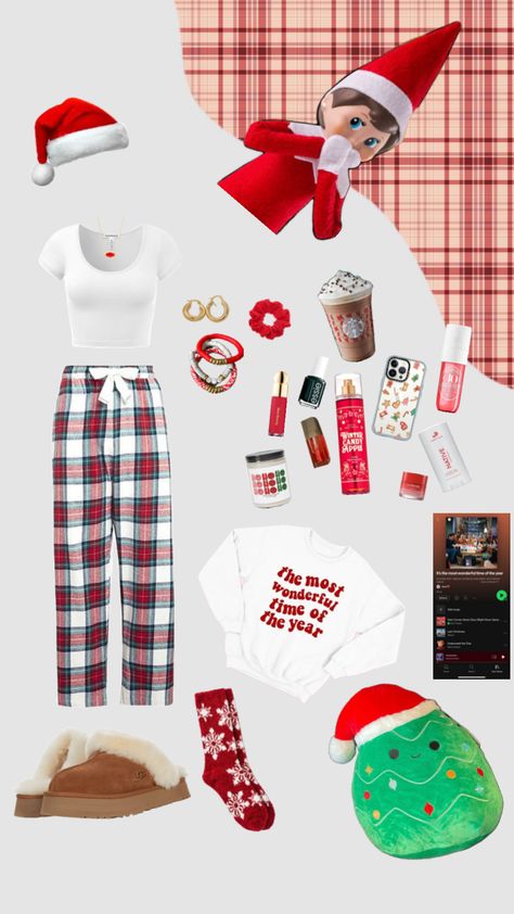 Christmas School Outfits, Preppy Christmas Outfit, Cute Fits For School, Christmas Pj, Preppy Christmas, Cosy Christmas, Christmas School, 2024 Christmas, Christmas Pjs