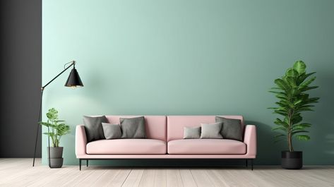 Living Sofa Wall Modern Space Featuring A Soft Green And Inviting Pink Walls For Realistic 3d Mockup#pikbest#Backgrounds#Others Light Pink Sofa, Brown Leather Sofa Decor, Furniture Background, Leather Sofa Decor, Beige Living Room Decor, Living Sofa, Background Luxury, Sofa Wall, Wallpaper For Wall