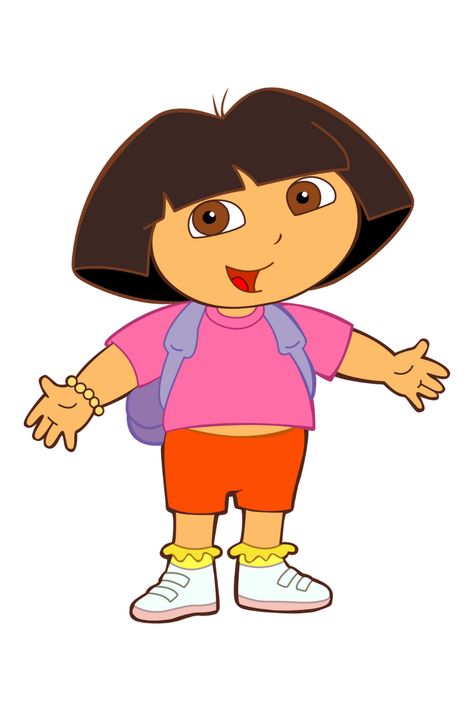 Dora the Explorer: This adventurous Latina girl named Dora leads preschoolers on journeys through the fictional world of Dora the Explorer.  Airing since 2000, Dora's show encourages problem-solving and Spanish language learning through interactive adventures. Dora The Explorer Trunk Or Treat, Dora Buji Drawings, Dora Cartoon Drawing, Dora Drawing Easy, Dora Bujji Cartoon Images, Dora Istrazuje, Dora Buji Images, Dora The Explorer Drawing, Dora Painting