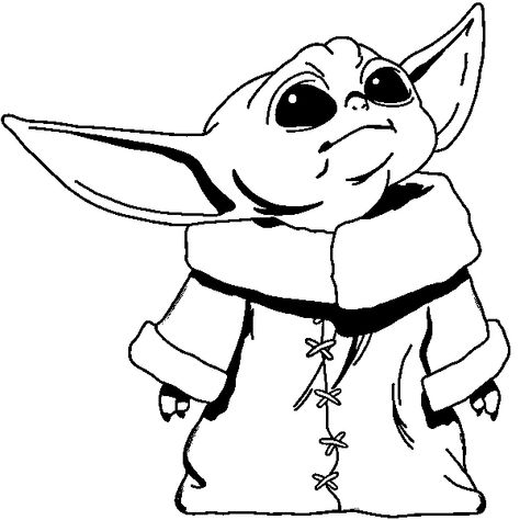 Learn To Draw A Baby Yoda Drawing In 6 Easy Steps. Grogu Black And White, Grogu Drawing Easy, How To Draw Grogu, Star Wars Yoda Drawing, Easy Starwars Drawing, Mandalorian Drawing Easy, How To Draw Baby Yoda, Yoda Drawing Simple, Star Wars Cartoon Drawings