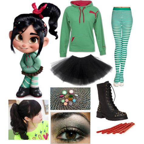 Ralph And Venelope Costume, Vanellope Von Schweetz Outfit, Halloween Movie Costumes, Costume Ideas Disney, Kostum Halloween, Vanellope Von Schweetz, Characters Inspiration, Halloween Coustumes, Character Costume